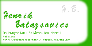 henrik balazsovics business card