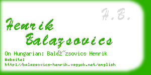 henrik balazsovics business card